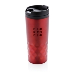 Caneca com função térmica e formato geométrico 300ml Trilliant Colors cor vermelho vista com logo