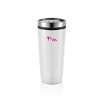 Copos térmicos personalizados de aço com interior de PP 350ml Spot cor branco vista com logo