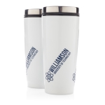 Copos térmicos personalizados de aço com interior de PP 350ml Spot cor branco segunda vista com logo