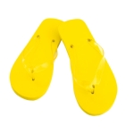 Chinelos com logo, sola de EVA, tira transparente tamanho 3638 Pool cor amarelo