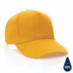 Bonés de algodão reciclado personalizados 280 g/m2 Eco Plus cor amarelo-escuro