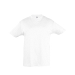 T-shirt para criança, algodão semi-penteado 150 g/m2 SOL'S Regent Kids cor branco nona vista