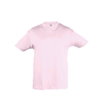 T-shirt para criança, algodão semi-penteado 150 g/m2 SOL'S Regent Kids cor cor-de-rosa claro