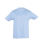 T-shirt para criança, algodão semi-penteado 150 g/m2 SOL'S Regent Kids cor azul pastel