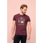 T-shirt com gola redonda para publicidade cor bordeaux