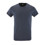 T-shirt com gola redonda para publicidade cor azul-escuro mesclado  quinta vista