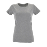 T-shirts de mulher ajustado de algodão 150 g/m2 SOL'S Regent Fit cor cinzento mesclado