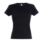 T-shirts para mulher em algodão semi-penteado 150 g/m2 SOL'S Miss cor preto terceira vista