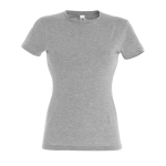 T-shirts para mulher em algodão semi-penteado 150 g/m2 SOL'S Miss cor cinzento mesclado