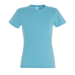 T-shirts para mulher em algodão semi-penteado 150 g/m2 SOL'S Miss cor azul-claro