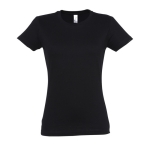 T-shirt para mulher em várias cores, algodão 190 g/m2 SOL'S Imperial cor preto terceira vista