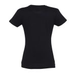 T-shirt para mulher em várias cores, algodão 190 g/m2 SOL'S Imperial cor preto vista traseira