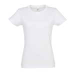 T-shirt para mulher em várias cores, algodão 190 g/m2 SOL'S Imperial cor branco nona vista