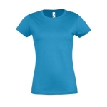 T-shirt para mulher em várias cores, algodão 190 g/m2 SOL'S Imperial cor ciano