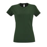 T-shirt para mulher em várias cores, algodão 190 g/m2 SOL'S Imperial cor verde-escuro vista conjunto