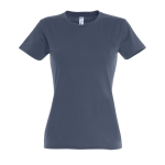 T-shirt para mulher em várias cores, algodão 190 g/m2 SOL'S Imperial cor azul ganga