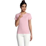 T-shirt para mulher em várias cores, algodão 190 g/m2 SOL'S Imperial cor rosa pastel segunda vista fotografia