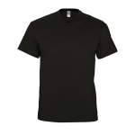 T-shirt básica promocional com decote em V cor preto terceira vista