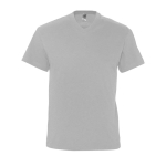 T-shirt básica promocional com decote em V cor cinzento mesclado