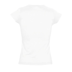 T-shirt de senhora para brindes corporativos cor branco vista traseira