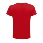 T-shirt ecológica para brindes corporativos cor vermelho vista traseira