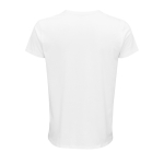 T-shirt ecológica para brindes corporativos cor branco vista traseira