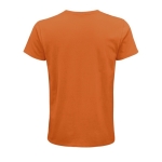 T-shirt ecológica para brindes corporativos cor cor-de-laranja vista traseira
