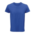 T-shirt ecológica para brindes corporativos cor azul real terceira vista