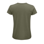 T-shirt ecológica para brindes corporativos cor caqui vista traseira