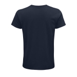 T-shirt ecológica para brindes corporativos cor azul-marinho vista traseira