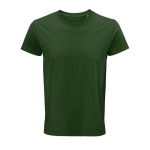 T-shirt ecológica para brindes corporativos cor verde-escuro vista conjunto