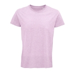 T-shirt ecológica para brindes corporativos cor cor-de-rosa claro