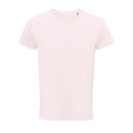 T-shirt ecológica para brindes corporativos cor rosa pastel