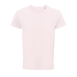 T-shirt ecológica para brindes corporativos cor rosa pastel