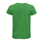 T-shirts sustentáveis com logo para oferecer cor verde vista traseira