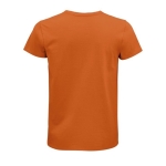 T-shirts sustentáveis com logo para oferecer cor cor-de-laranja vista traseira