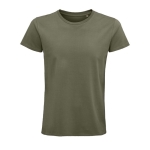 T-shirts sustentáveis com logo para oferecer cor caqui nona vista