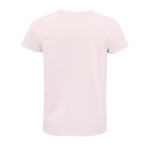 T-shirts sustentáveis com logo para oferecer cor rosa pastel vista traseira