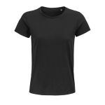 T-shirt eco de mulher em materiais orgânicos cor preto terceira vista
