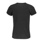 T-shirt eco de mulher em materiais orgânicos cor preto vista traseira