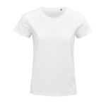 T-shirt eco de mulher em materiais orgânicos cor branco nona vista