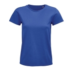 T-shirt eco para mulher em algodão orgânico 175 g/m2 SOL'S Pioneer cor azul real terceira vista