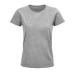 T-shirt eco de mulher em materiais orgânicos cor cinzento mesclado