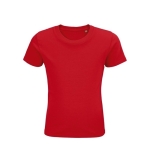 T-shirt para criança em algodão orgânico suave 175 g/m2 SOL'S Pioneer cor vermelho quinta vista