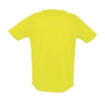 T-shirts desportivas para personalização cor amarelo fluorescente vista traseira