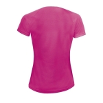 T-shirts desportivas transpiráveis em poliester 140 g/m2 SOL'S Sporty cor fúcsia fluorescente vista traseira