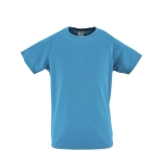 T-shirt desporto infantil poliester transpirável 140 g/m2 SOL'S Sporty cor ciano