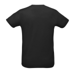 T-shirt unissexo para brindes corporativos cor preto vista traseira