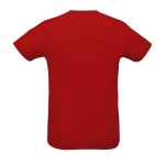 T-shirt unissexo para brindes corporativos cor vermelho vista traseira
