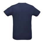 T-shirt unissexo para brindes corporativos cor azul-marinho vista traseira